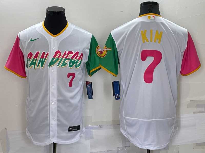 San Diego Padres #7 Ha Seong Kim Number White 2022 City Connect Flexbase Stitched Jersey,We sell and wholesale San Diego Padres #7 Ha Seong Kim Number White 2022 City Connect Flexbase Stitched Jersey on line form chian!